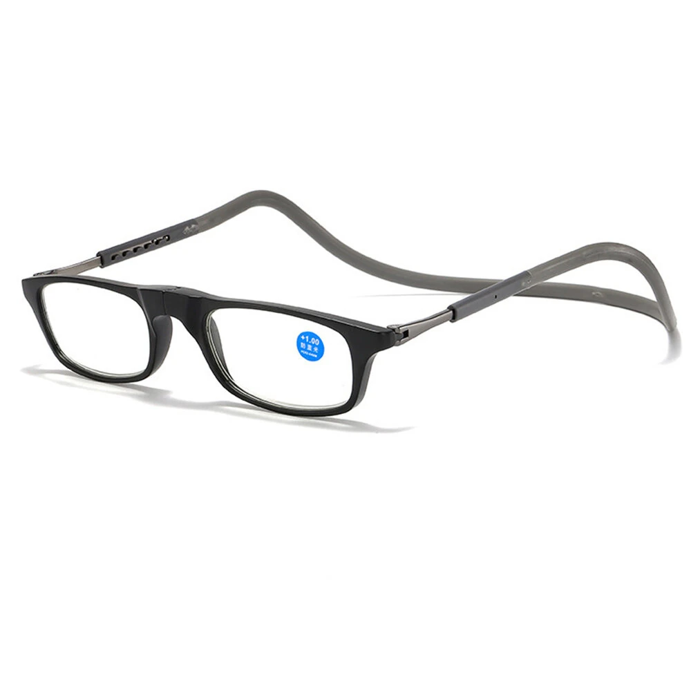 (image for) 1 Pcs Lightweight Portable Soft Tape Hanging Neck Magnetic Reading Glasses Comfortable HD Anti-blue Light Presbyopia Glasses