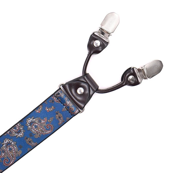 (image for) 125CM Men's Fashion Suspenders Adjustable Strappy Y-Back, Business Print High Elastic Suspenders with 6 Clips