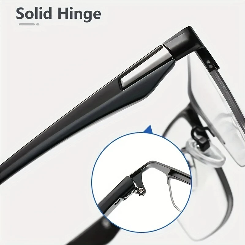 (image for) Business Reading Glasses Classic Rectangle Computer Anti Eyestrain Presbyopic Glasses Anti Blue Light Eye Glasses For Women Men