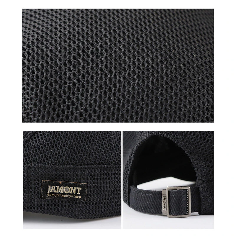 (image for) Collrown Breathable Beret Cap Men Mesh Fabric Flat Hat Newsboy Cap Driving Fishing Hat Peaked Cap Adjustable Cabbie Hat