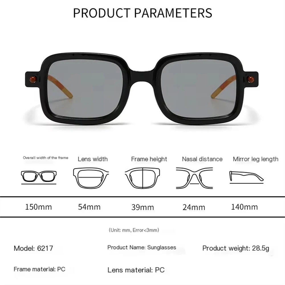 (image for) Fashion Retro Square Sunglasses UV400 Protection HD Sun Eyeglass for Outdoor Travel Driving with Case