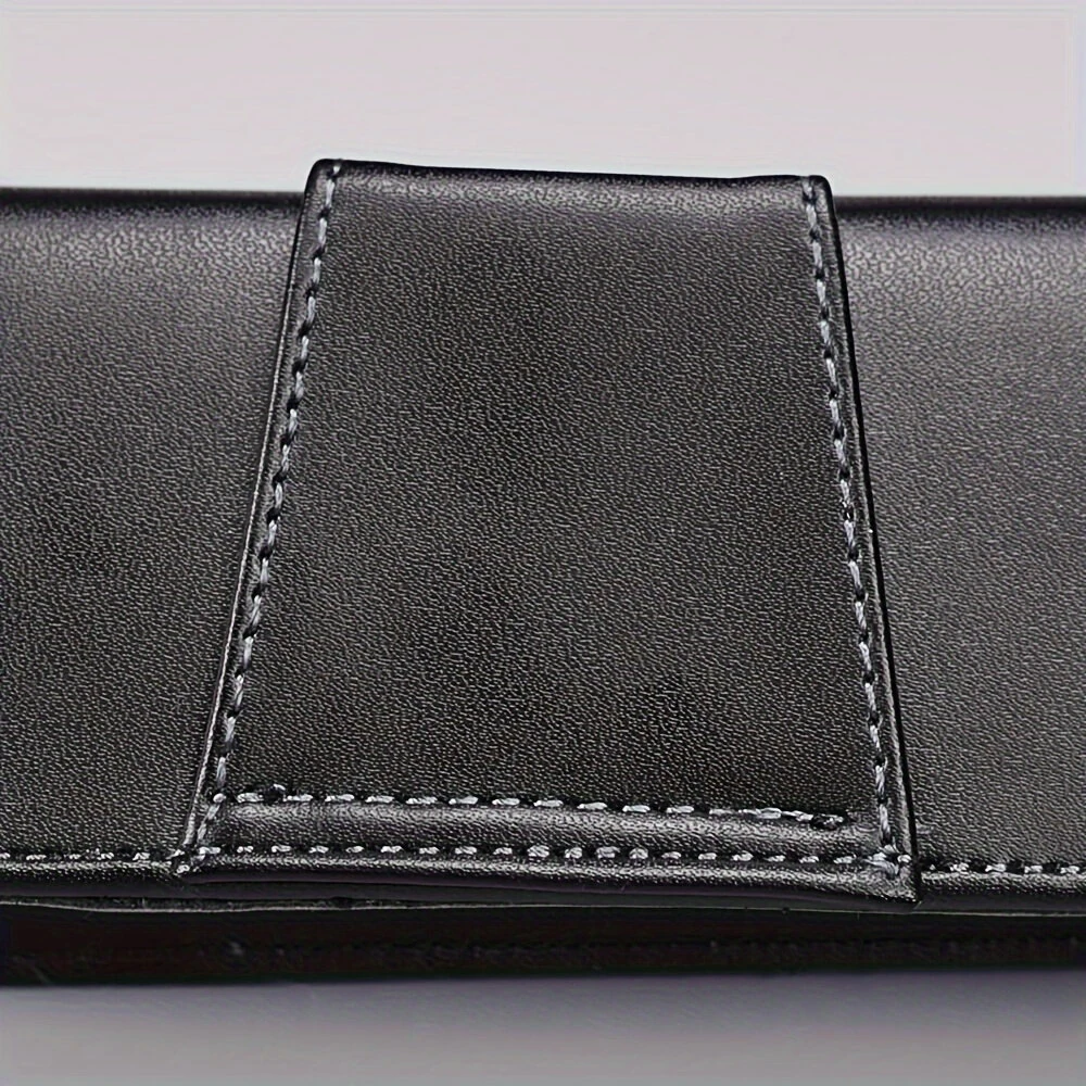 (image for) Hasp Reading Glasses Case Hung On the Belt Leather Waistpack Sunglasses Storage Box for Everyday Use