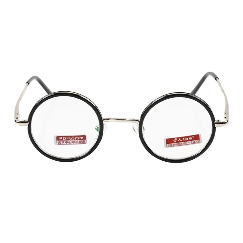 (image for) Retro Round Metal Frame Reading Glasses Minimalist Anti-blue Light Presbyopia Eyeglasses