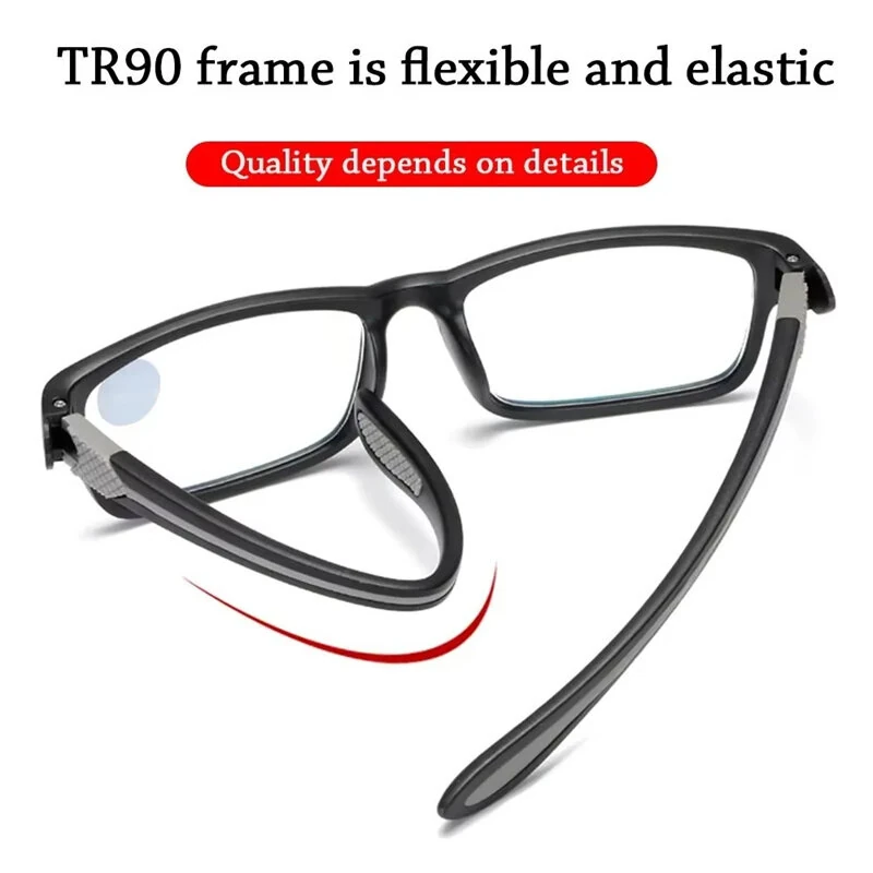 (image for) Ultralight Sports Reading Glasses Anti-blue Light Eyewear Glasses TR90 Frame Presbyopia Eyeglasses for Men Women